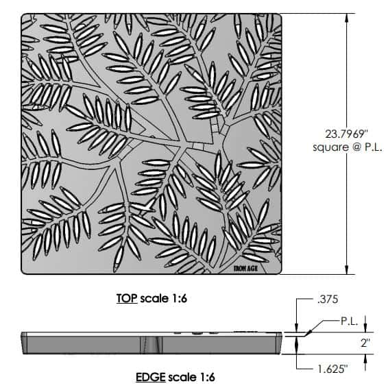 Iron Age IA-LOC-CB24 Class B Locust Cast Iron 24" x 24" Grate