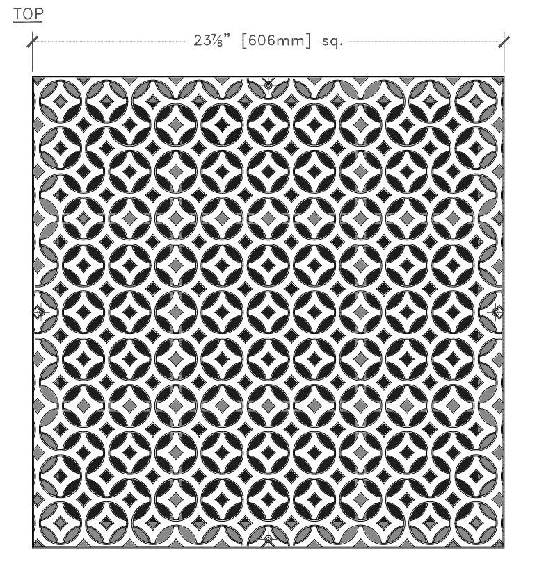 Iron Age IA-INTER-CB24 (IX24-24|99FW) Class B Interlaken Cast Iron 24" x 24" Grate