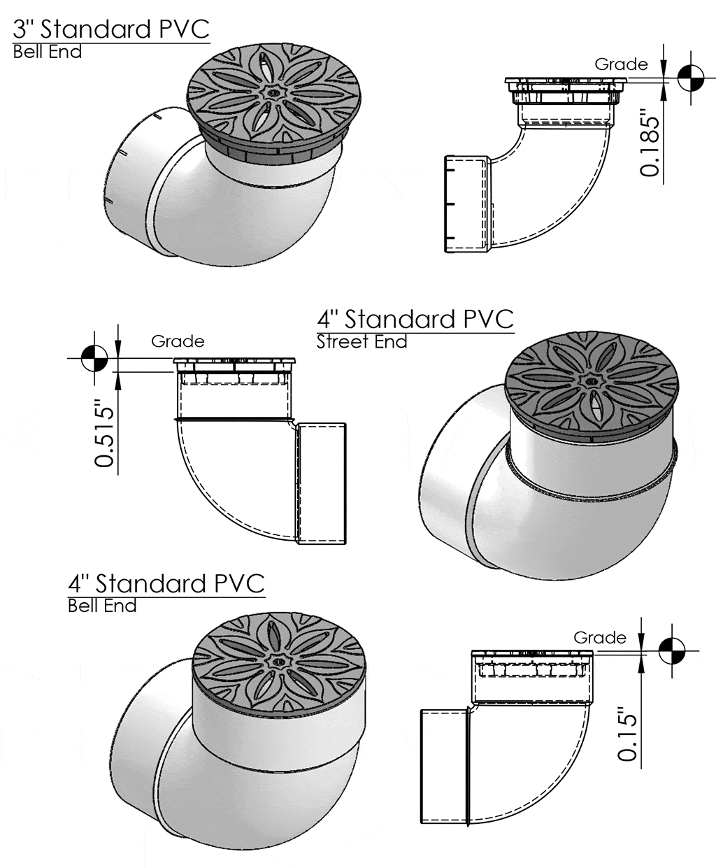 Iron Age IA-ANISE-4D-BF Class B Anise Cast Iron 4" Dia. Grate
