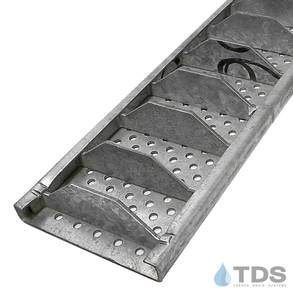 POLYCAST DG0646R Class C ADA Compliant Perforated Reinforced Galvanized 6" x 48" Grate