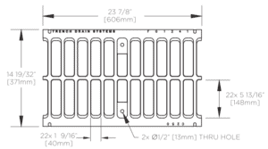 TDS FG1241 Class C Slotted Ductile Iron 14" x 24" x 1.5" Grate