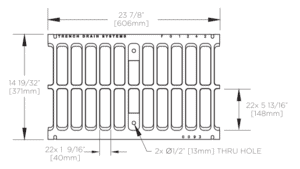 TDS FG1242 Class E Slotted Ductile Iron 14" x 24" x 1.5" Grate