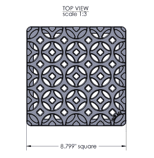Iron Age IA-INTER-CB09 Class B Interlaken Cast Iron 9" x 9" Grate