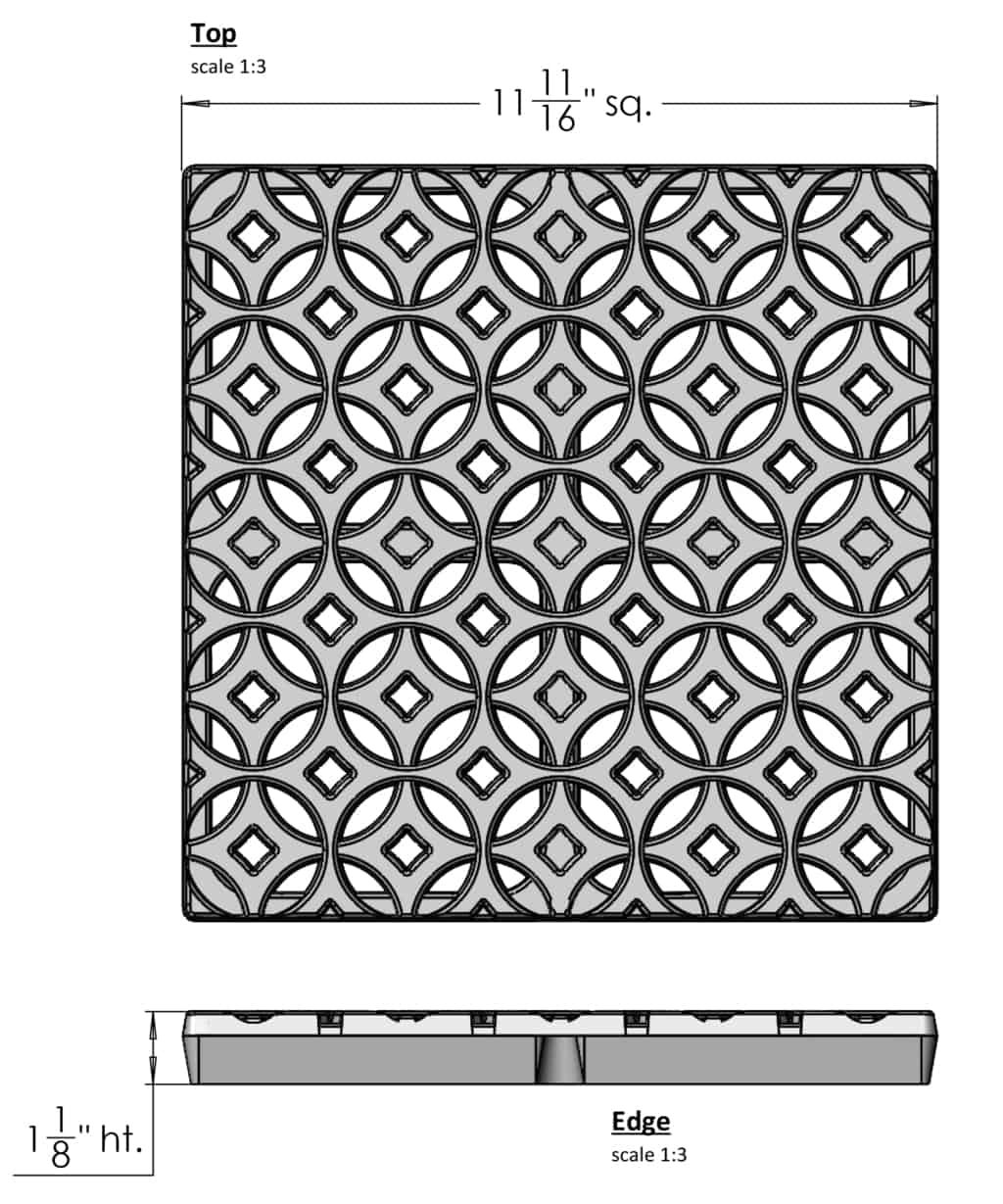 Iron Age IA-INTER-CB12 Class B Interlaken Cast Iron 12" x 12" Grate
