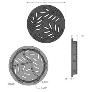 Iron Age IA-LOC-6D-HP Class A ADA Compliant Heel-Proof Locust Cast Iron 6.75″ Dia Grate