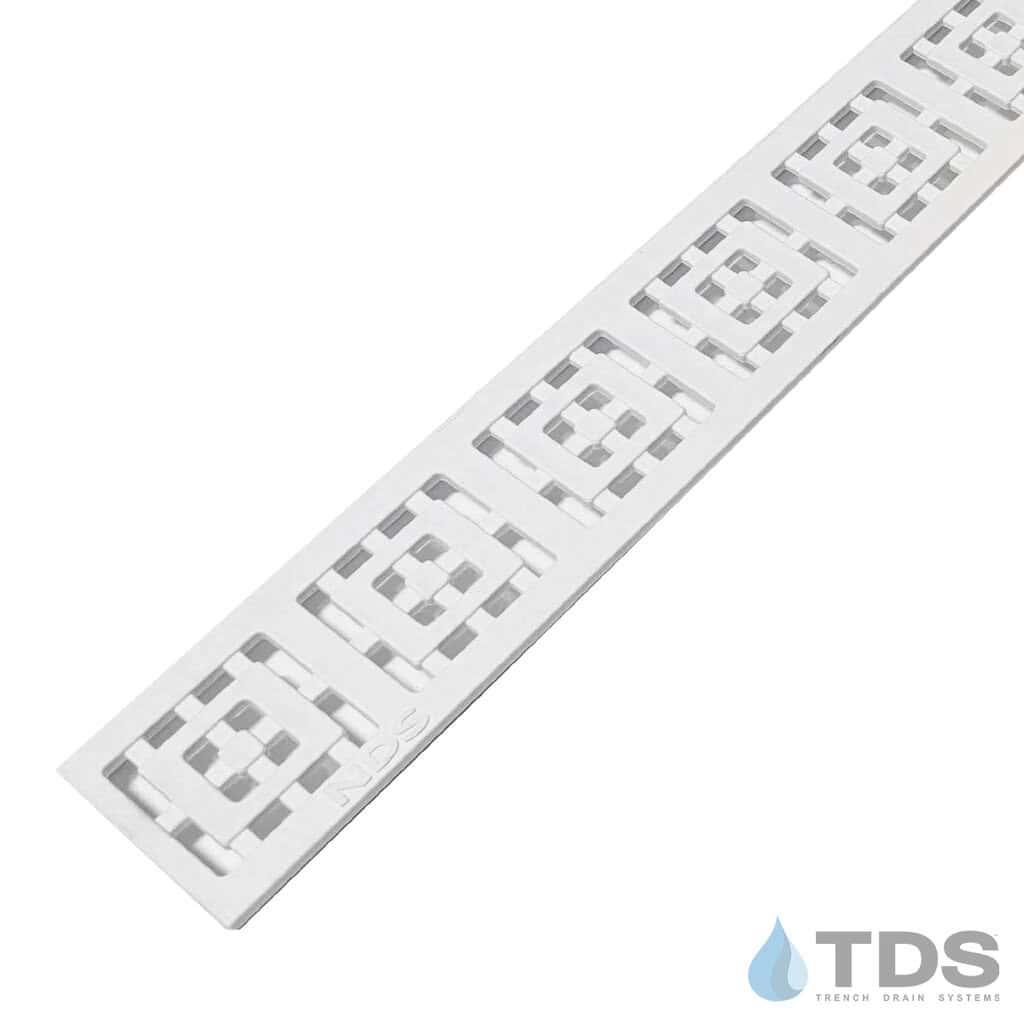 White Square Slim Channel Grate