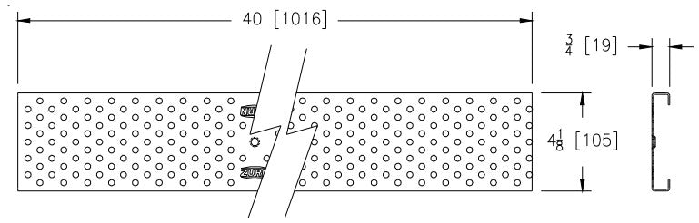 Zurn P4-PG Slotted Galvanized Steel 4" x 40" Grate - Class A