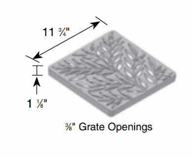 NDS 1218 Class B ADA Compliant Botanical HDPE 12" x 12" Grate