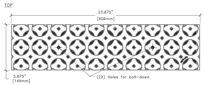 Iron Age IA-INTER-0624 Class B Interlaken Cast Iron 6″ x 24″ Grate