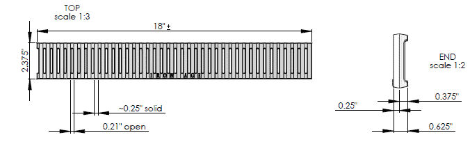 Iron Age IA-JOE-0218-HP Class B ADA Compliant HP Regular Joe Ductile Iron 2" x 18" Grate