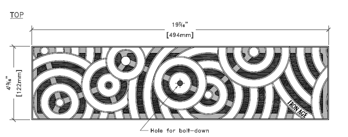 Iron Age IA-OBLIO-0520 Class B OBLIO Cast Iron 122mm x 500mm Grate