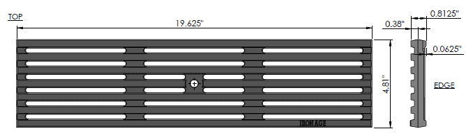 Iron Age IA-QUE-0520-HP Class B Que Heel-Proof Cast Iron 122mm x 500mm Grate