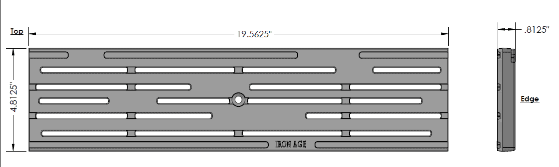 Iron Age IA-RAIN-0520-HP Class B RAIN Cast Iron 122mm x 500mm Grate