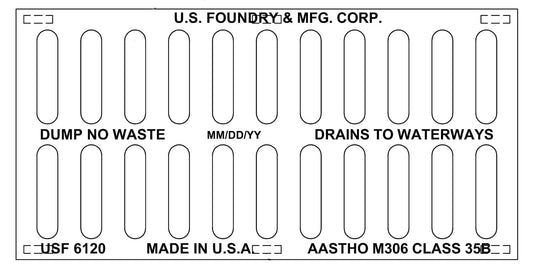 US Foundry 6120 12x24x2 cast iron heavy duty grate