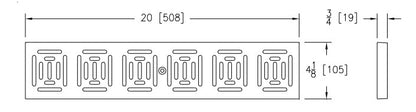 Zurn® P4-BZ Decorative Slotted Cast Bronze 4" x 20" Grate - Class A