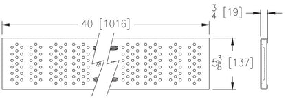 Zurn® P6-PG Perforated Galvanized Steel 6" x 40" Grate - Class A