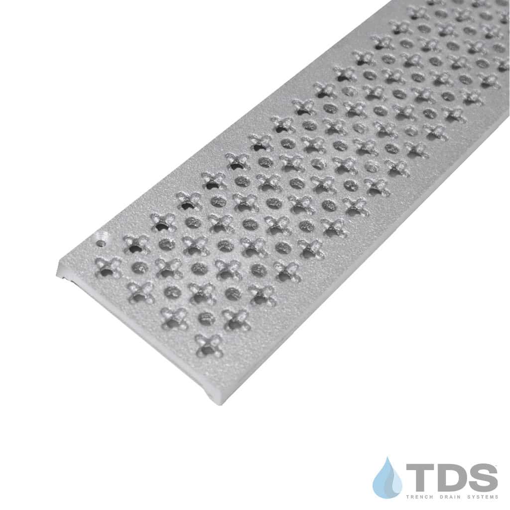 Trench Drain Systems natural aluminum cathedral grates for NDS mini channel
