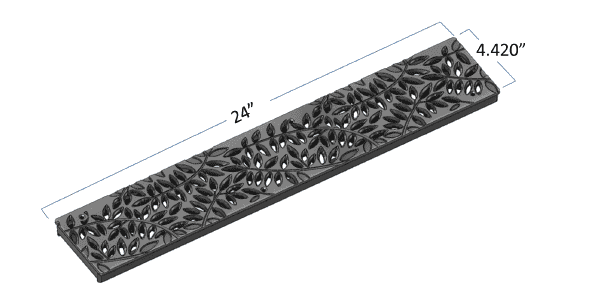 NDS252CI-Spee-D-Channel-Deco-Cast-Iron-Grate-Botanical-NDS | Trench Drain Systems Grates