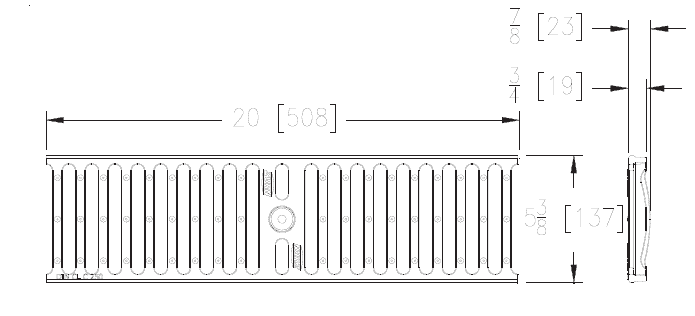 Zurn P6-DGC Class C H-20 Slotted Ductile Iron 6" x 20" Grate