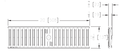 Zurn P6-DGC Class C H-20 Slotted Ductile Iron 6" x 20" Grate